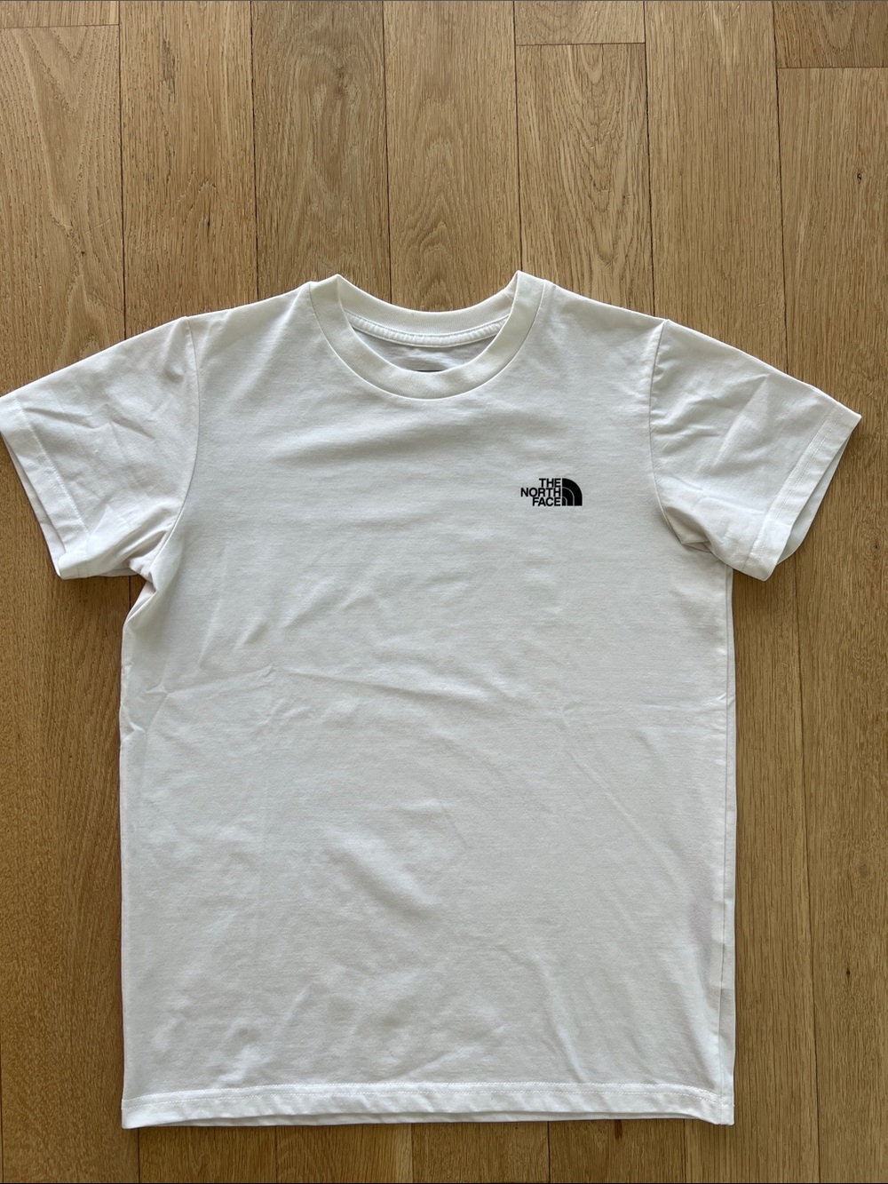 The North Face White Short-Sleeve Tee with Small Black Logo